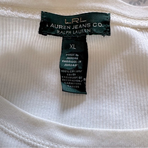 Ralph Lauren Jean Company Ivory Long Sleeve XL Top with Elbow Patches - Picture 6 of 6